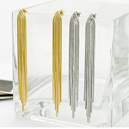 Hu Hu Hu Hu Hu Alat Bantu Pasang Kacamata♡ Anting Tusuk Gantung Wanita Desain Rantai Ularrumbai Untuk Pesta Cocktailpernikahan