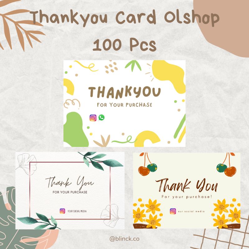 

Thankyou Card Untuk Olshop 100Pcs