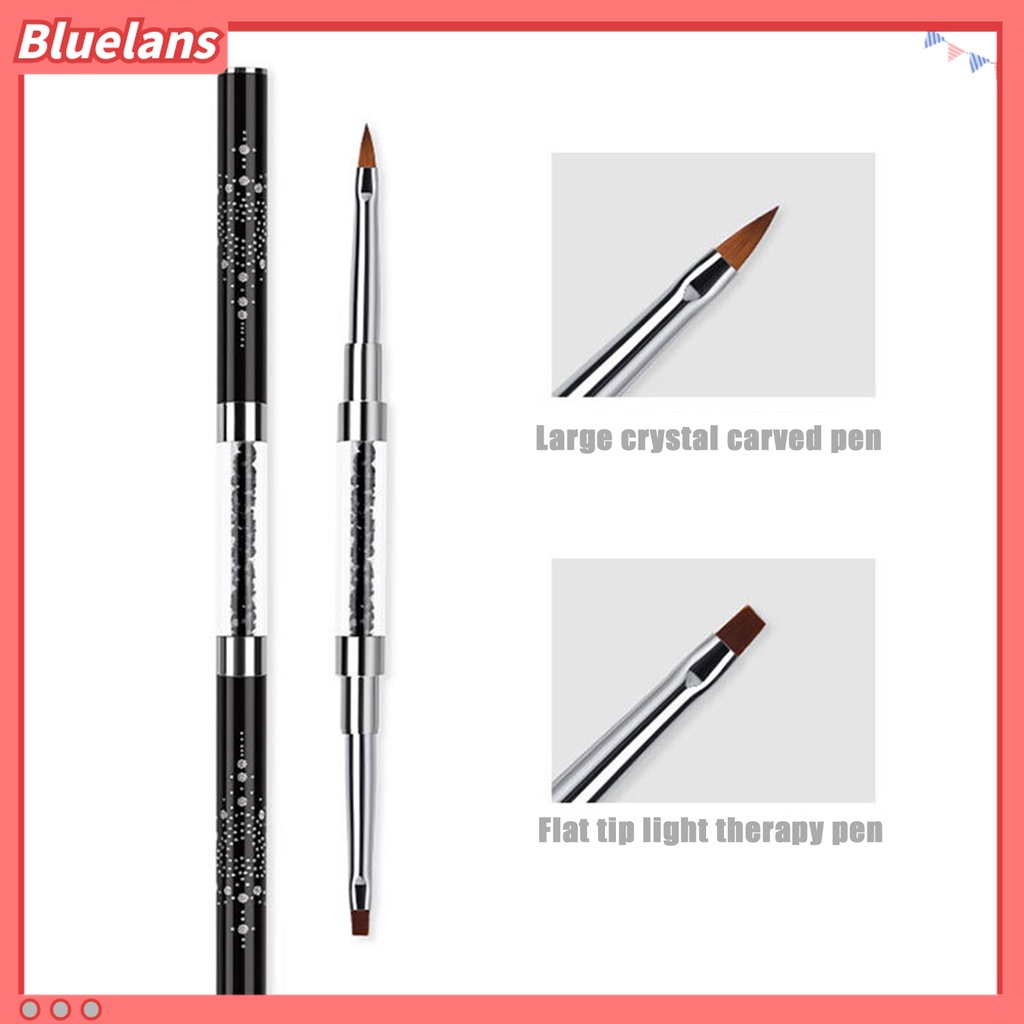 (In Stock) Kacamata Hitam Lensa Warna Warni ♡Holder Pen Nail Art Kepala Ganda Aksen Berlian Imitasi Untuk Wanita