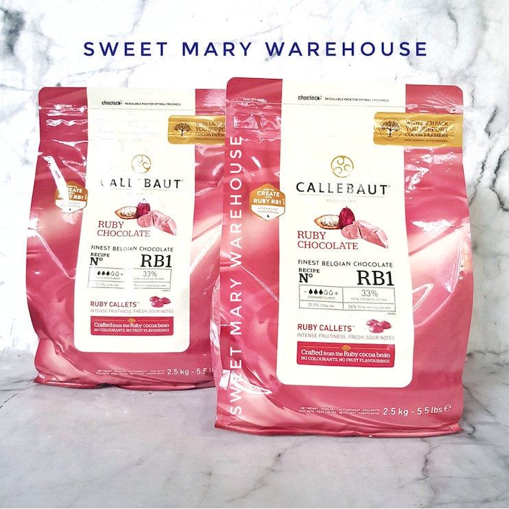 

Callebaut Ruby RB1 1kg Callebaut Pink Couverture Chocolate 1kg Callets