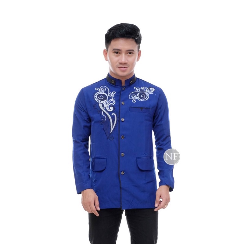 Jasko bordir Putih, Hitam, biru, Navy, ijo NU | dobel kerah | jasko modern best seller