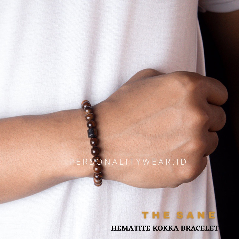 Gelang Kesehatan Kayu Kokka Turki mix Batu Akik Hematite Badar Besi Alam ASLI Natural Pria Wanita