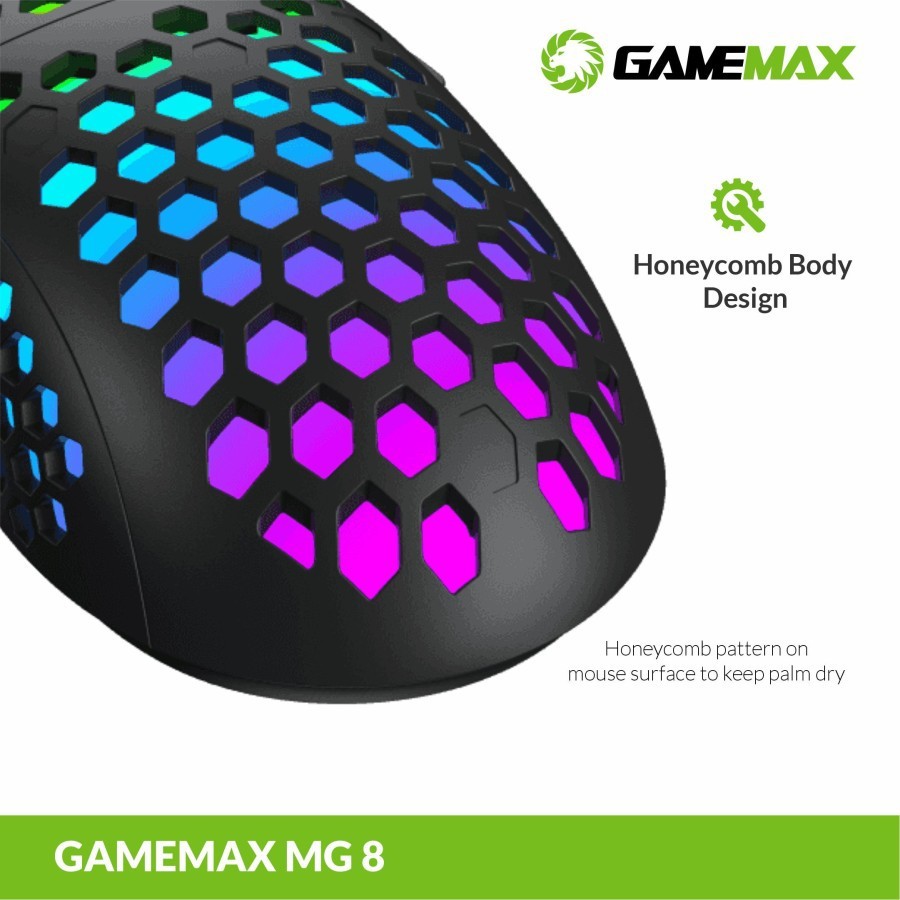 GameMax MG8 Gaming Mouse with Lightweight Honeycomb