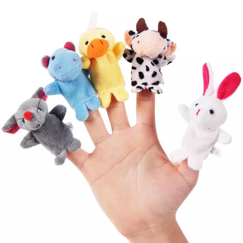 Boneka Jari Mainan Anak Bayi Gambar Animal Finger Puppet Mainan Edukasi Boneka Tangan