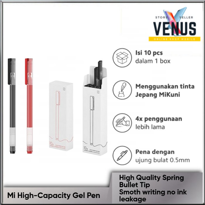 

CODES0X-83 Xiaomi Super High Capacity Gel Pen 10pcs - Pulpen Pena