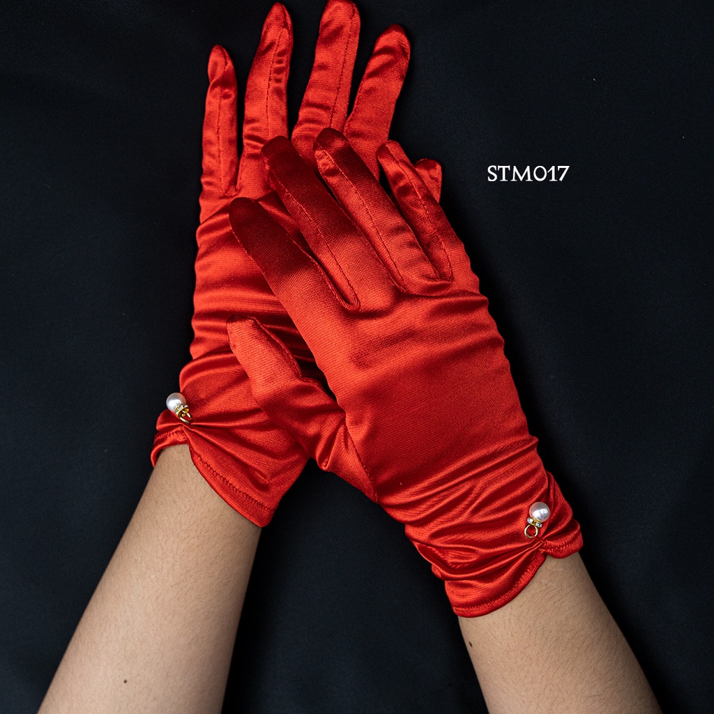 [SIAP KIRIM] SARUNG TANGAN PENGANTIN WEDDING GLOVES AKSESORIS WANITA MERAH STM017