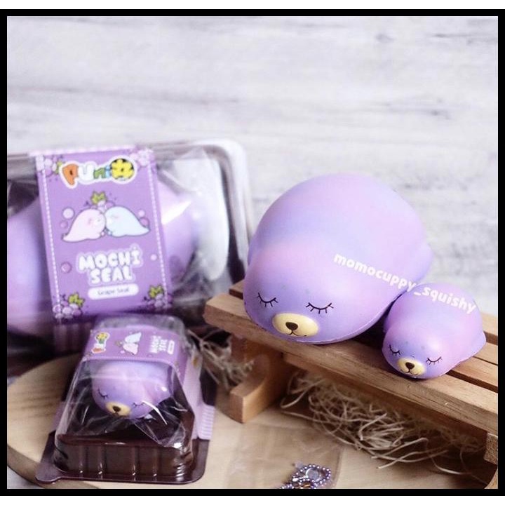 PROMO SQUISHY LICENSED big mochi seal grape by punimaru (jumbo size)