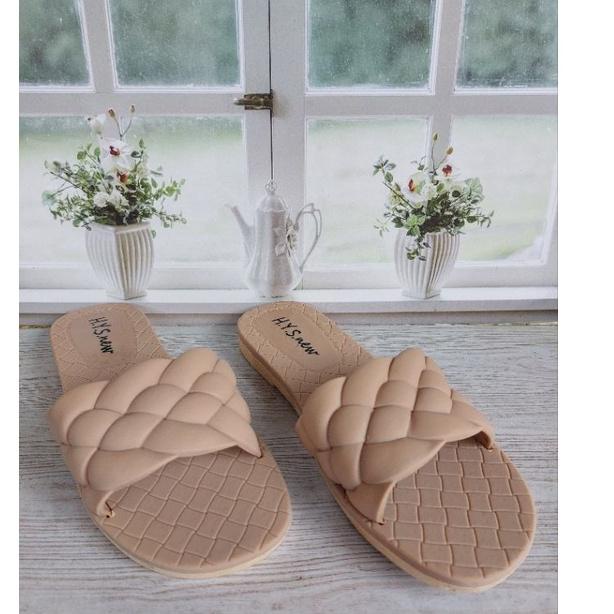 Big Sale.. Sendal karet wanita slop kepang, Sandal jelly perempuan terbaru model slop kepang,nyaman