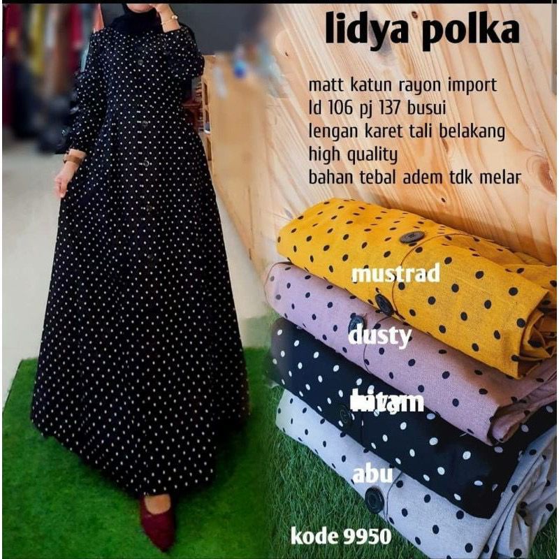 Gamis Linen Lydia Polka | (Realpict COD)