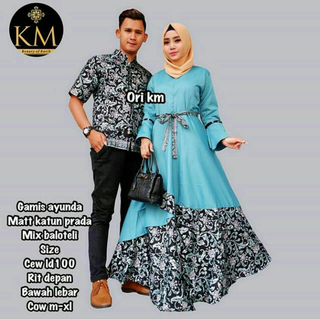 CP001 baju couple DILAN batik gamis ayunda grosir seragam pasangan keluarga
