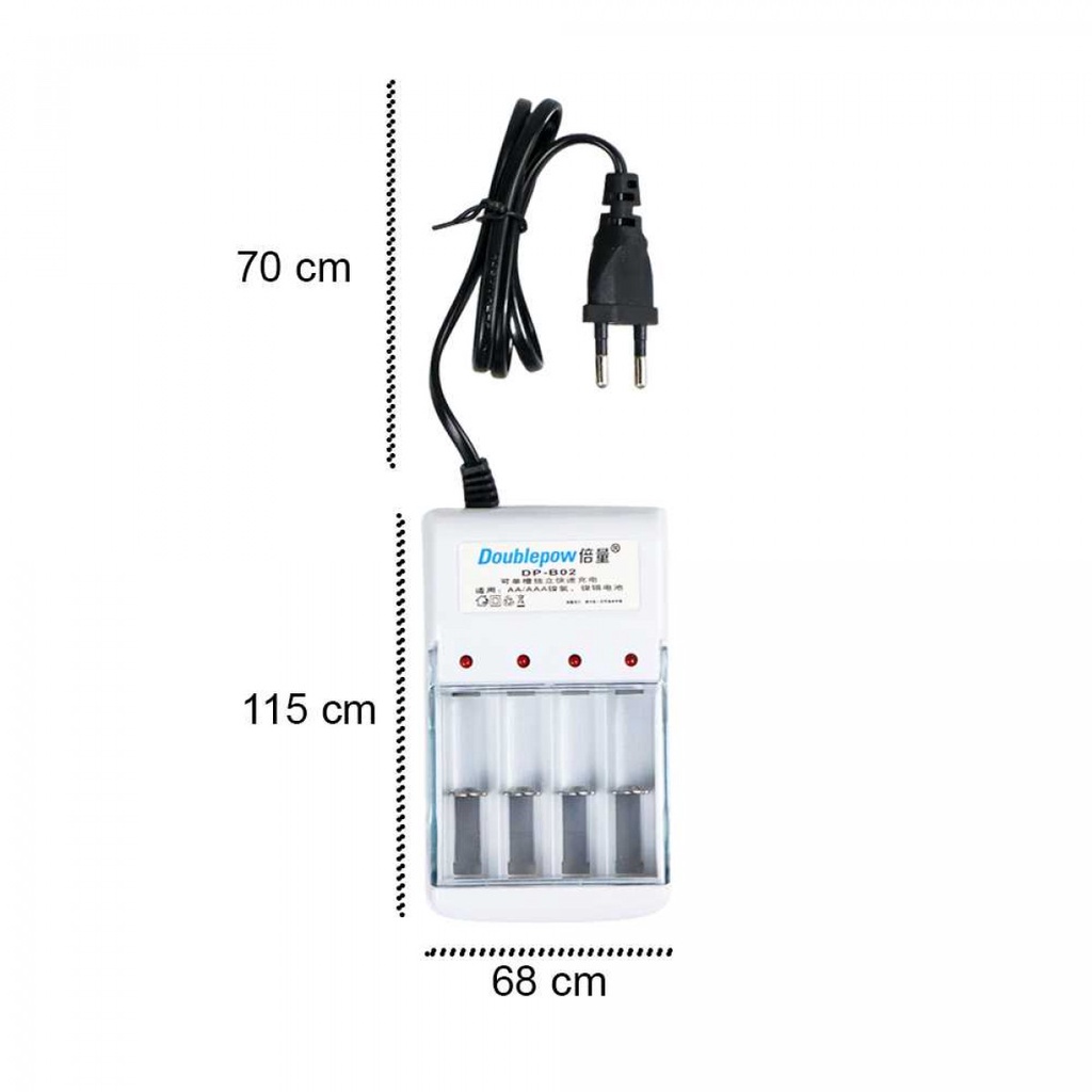 Charger Baterai 4 slot AA/AAA with 4PCS AA 1200mAh - DP-B02