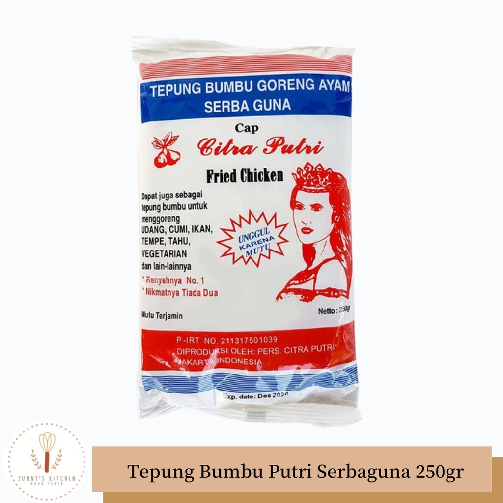 

Tepung Bumbu Citra Putri Serbaguna / Tepung Ayam Goreng / Tepung Bumbu Serbaguna 250gr