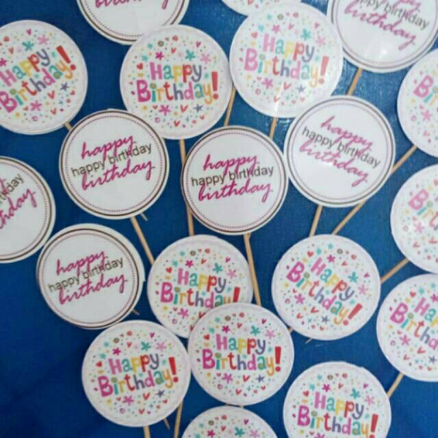 Cup cake topper tusuk gigi 35 pcs