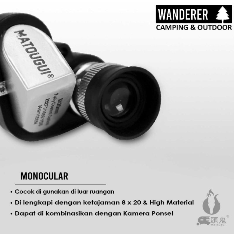 Teropong Monocular 8x20 Mini Kecil Perbesaran 8x Lensa Coating Bening