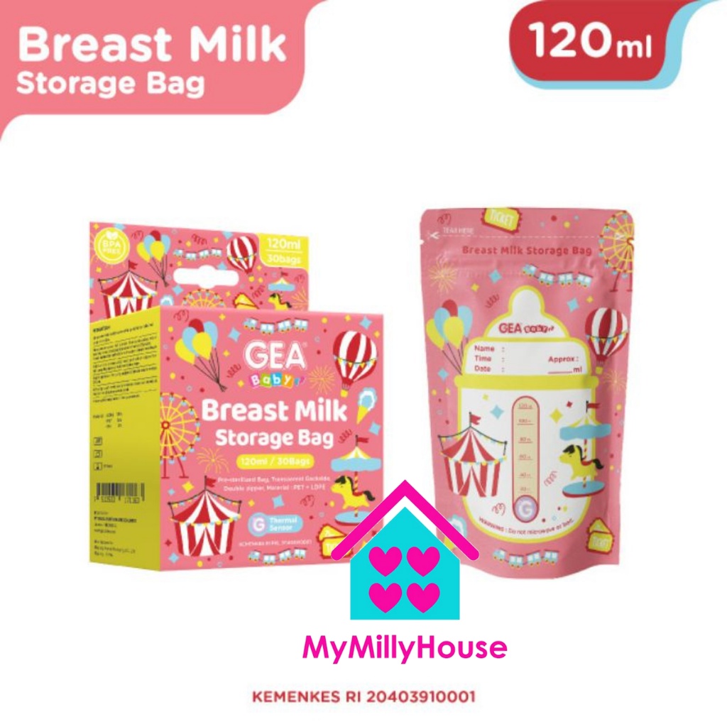 GEA Carnival Kantong Asi 120ml / Breastmilk Storage / Asibag Geababy