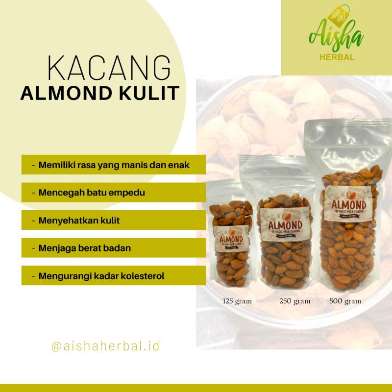 

Kacang Almond Kulit 500 Gram