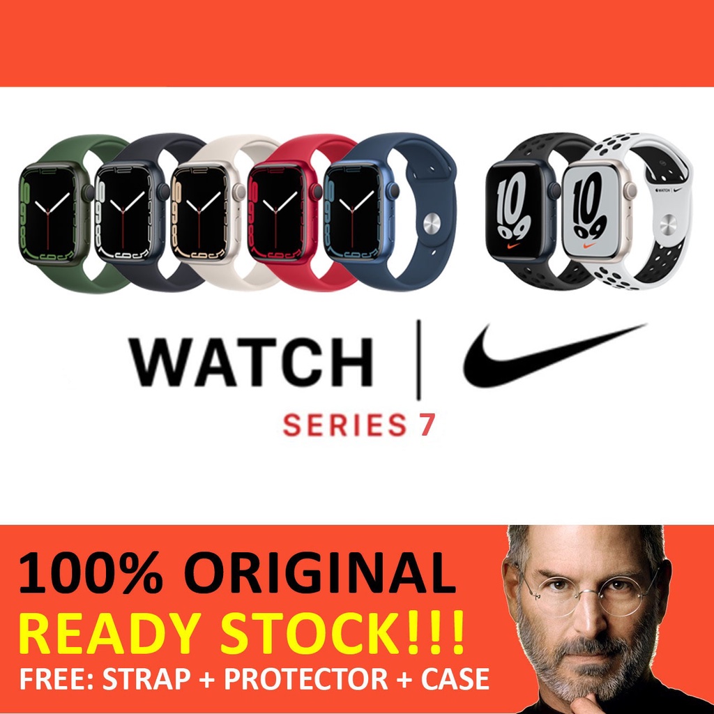 New Watch Series 7 2021 45mm 41mm Nike Green/Midnight/Blue/RED/Starlight/Gray Grey Black/Silver