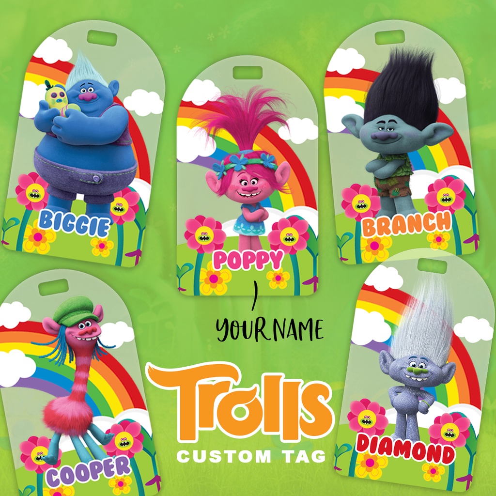 Bagtag Gantungan Tas anak souvenir luggage tag dino lucu Princess Pokemon Bt21 Doraemon Care Bear Trolls