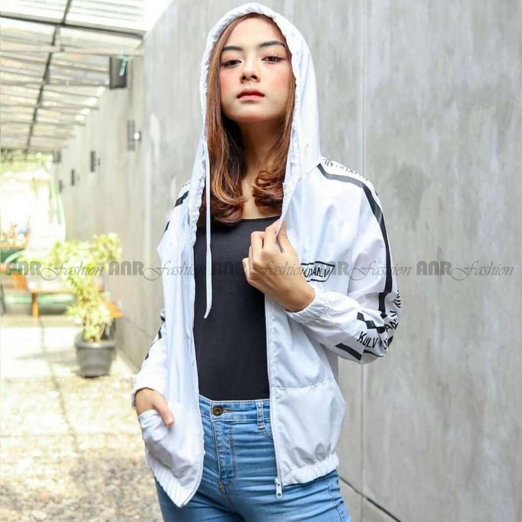 Jaket Kuxu Hoodie Resleting Wanita - Jaket Parasut Hoodie Zipper Wanita - Jaket Sporty Wanita