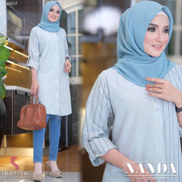 Nanda Tunik Motif Garis Original SHOFIYA