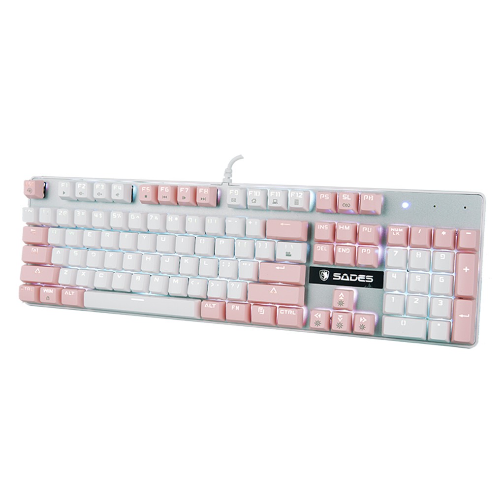 Sades K10 Pink White Mechanical Gaming Keyboard