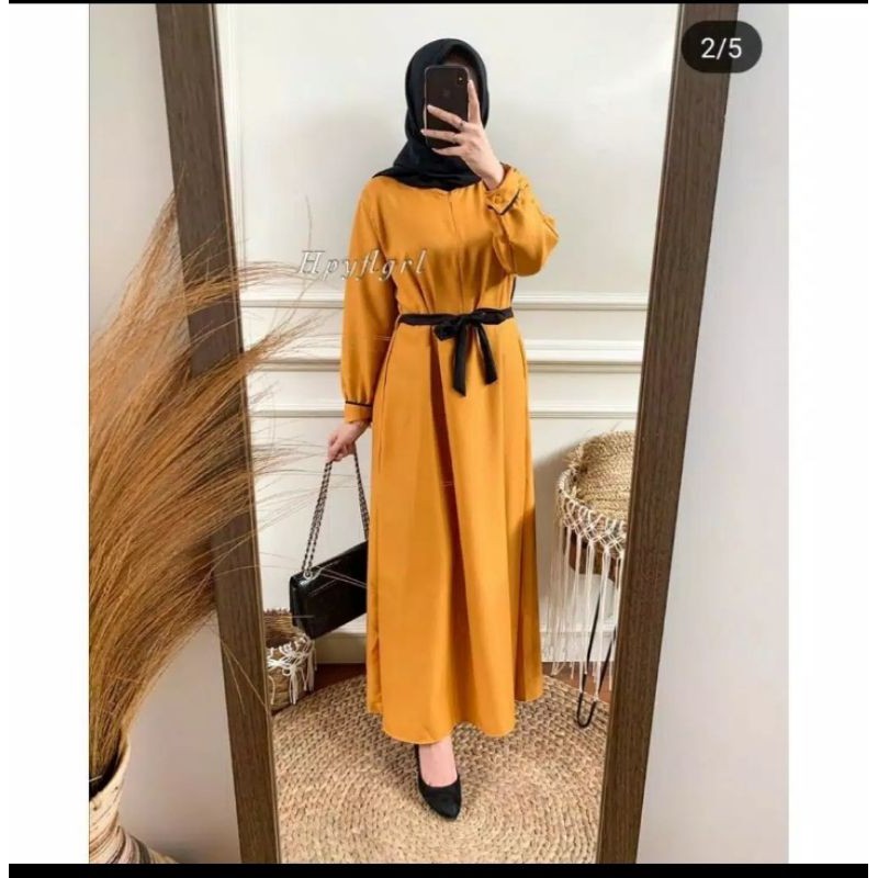 Gamis Haniyah Tali Hitam Dress