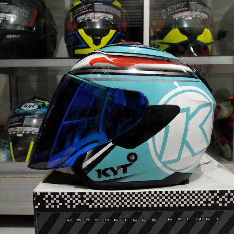 KYT KYOTO PAKET GANTENG HELM HALF FACE IRIDIUM KYOTO VISOR KYOTO SPOILER KYOTO
