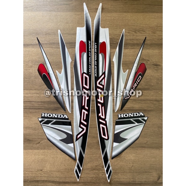 STICKER STRIPING HONDA VARIO KARBU 110 2009 PUTIH HITAM STIKER LIS BODY VARIO STANDAR TERLARIS