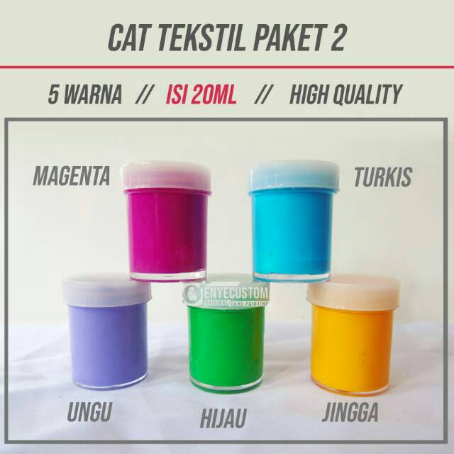 Cat Tekstil Akrilik Lukis Kain 5 Set Warna Sekunder Cat Lukis Serbaguna Shopee Indonesia