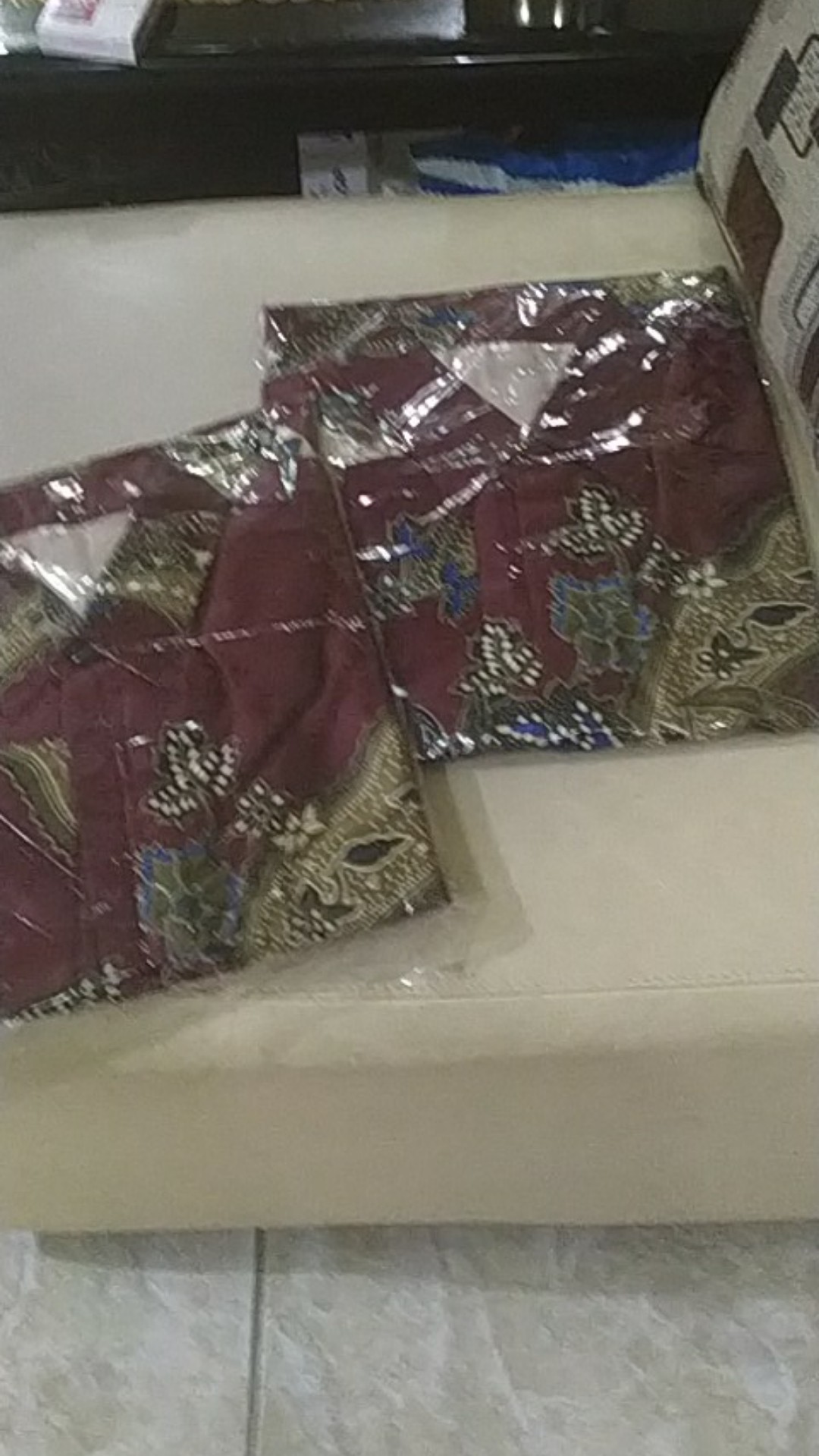 Kemeja Batik Pria Lengan Panjang Premium Semi Sutra Biru Navy Merah Marun M L Xxl Baju Kantor Furing