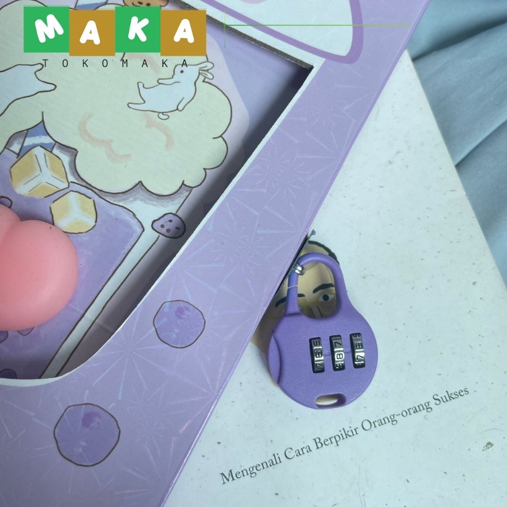 

buku diary gembok boba squishy buku catatan tulis sekolah note book
