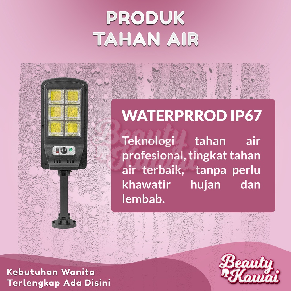 LED Lampu Jalan Sensor Gerak Cahaya Outdoor Solar Cell Waterproof