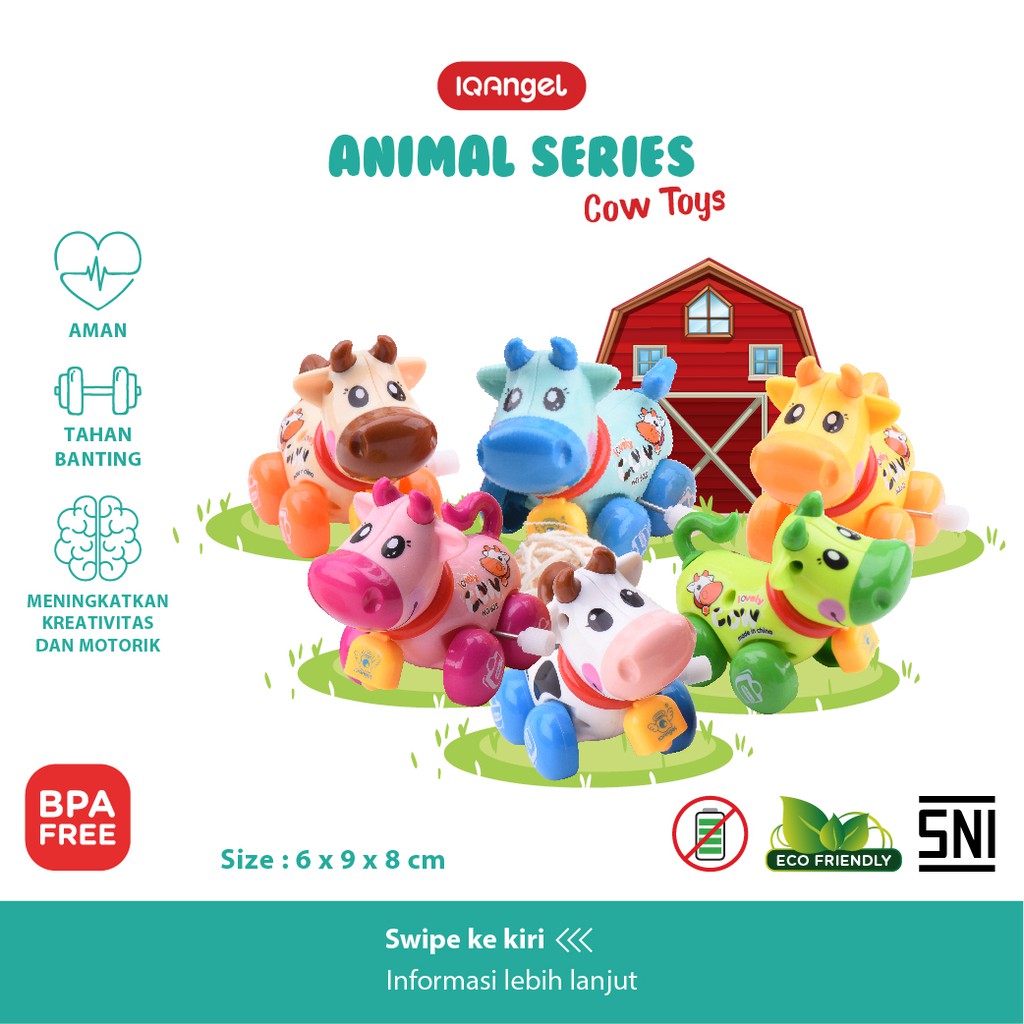 IQ ANGEL - Cow Toys / Mainan Sapi / Mainan Motorik Anak / Mainan Motorik Bayi / Mainan Putar