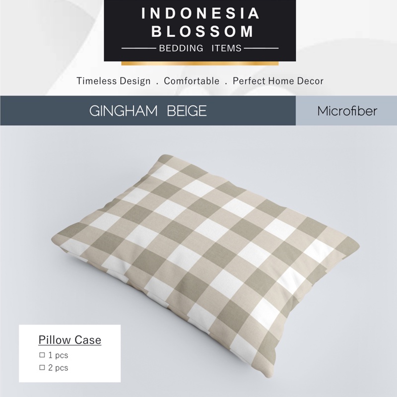 PAKET Sarung Bantal Dan Guling Untuk Tidur Aesthetic 45x65 Kotak Kotak Best Material And Quality