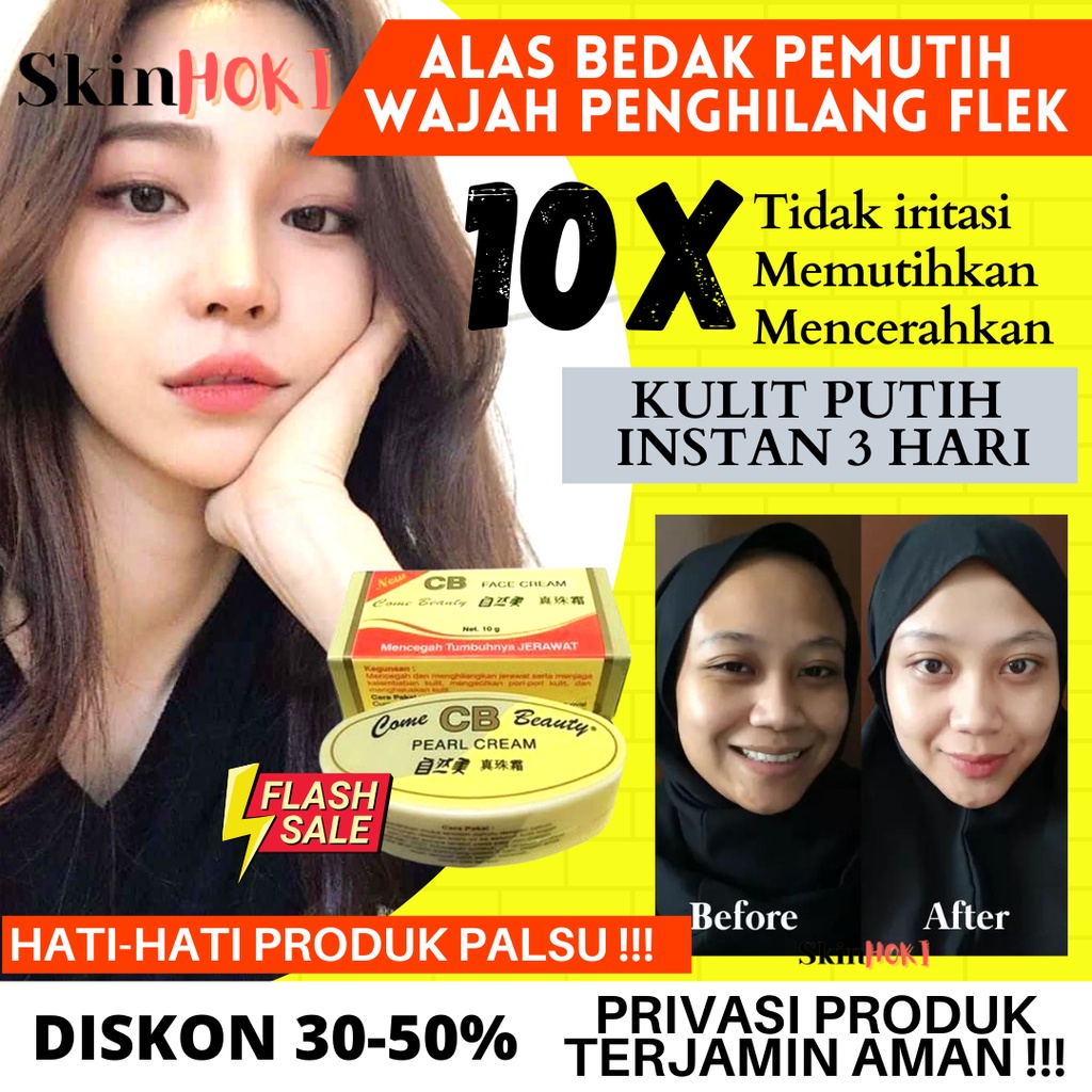 CREAM GLOWING PEMUTIH WAJAH AMPUH PENGHILANG JERAWAT CB OVAL WHITENING CREAM ORIGINAL BPOM