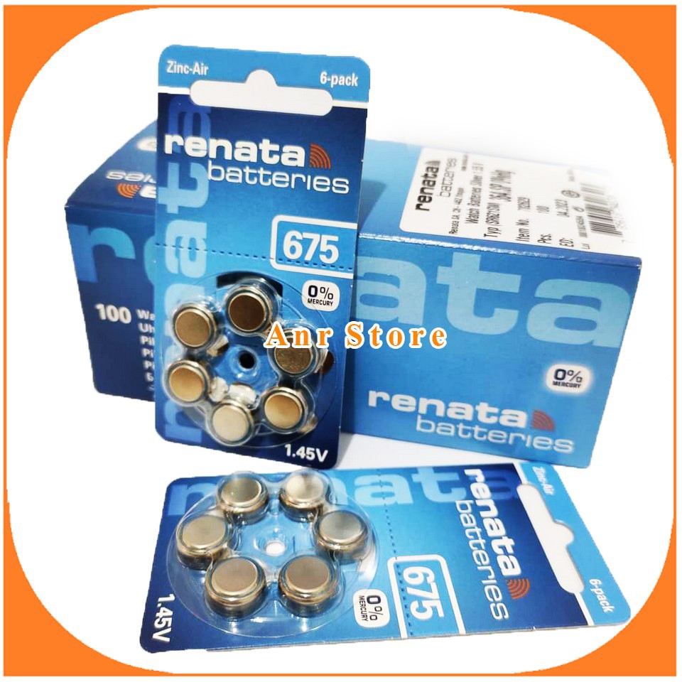 Renata 675 PR44 Baterai Alat Bantu Dengar Original AG13