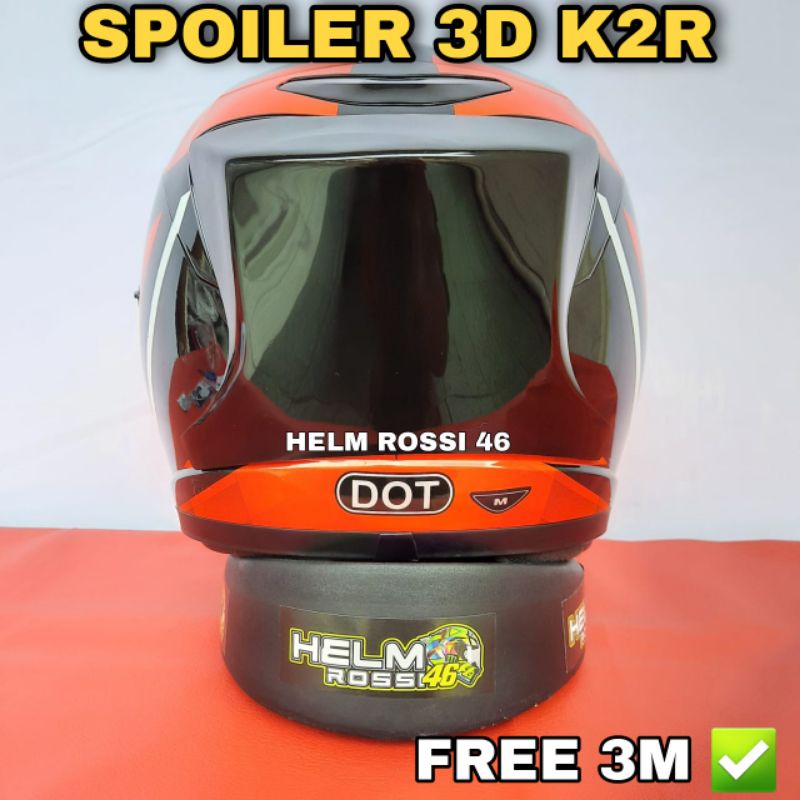 Spoiler Helm KYT K2R K2RIDER K2 R K2 RIDER Model 3D Hitam Dan Bening Winglet Variasi Helm KYT