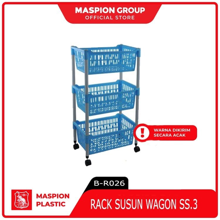 RAK PLASTIK WAGON RODA SUSUN 3 MASPION