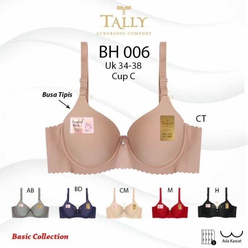TALLY FANBASE BRA BH SEMI SEAMLESS 006 I CUP C | ADA KAWAT | BUSA TIPIS | SIZE 34-38