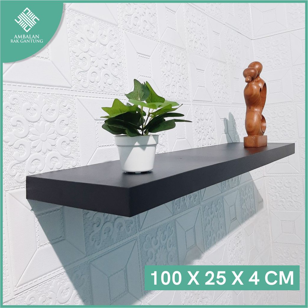 rak dinding besar panjang 1 meter ambalan 100x25x4 cm rak buku dekorasi  dinding minimalis