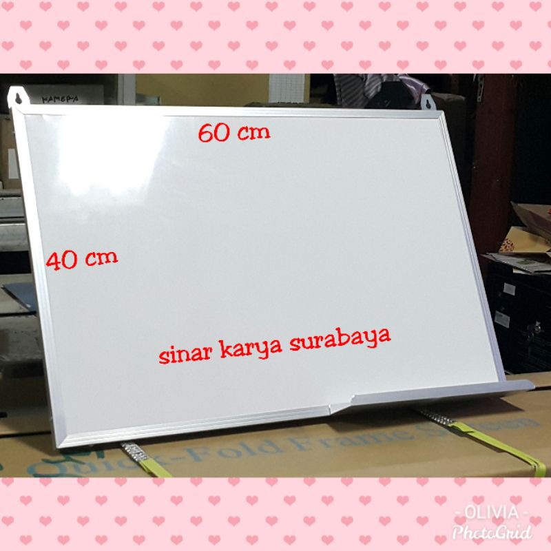 

Papan Tulis Putih ukuran 40x60 cm Non-magnet gantung White Board