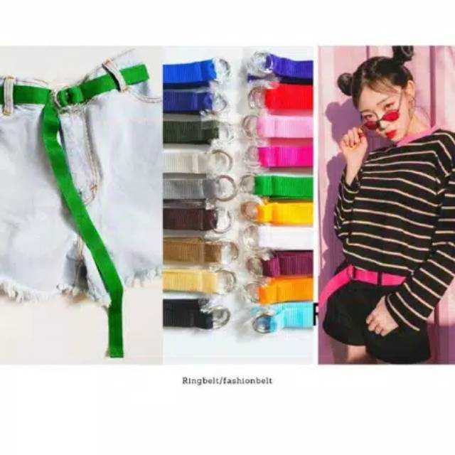 Ikat Pinggang Gesper Nylon Polos Ring Belt