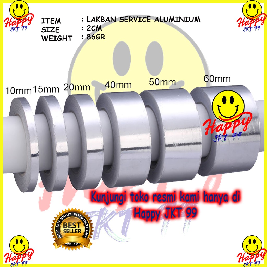 [ HAPPY JKT 99 ] LAKBAN ALUMINIUM ALUMUNIUM FOIL TAPE 2.0CM X 20M ANTI PANAS SERVICE