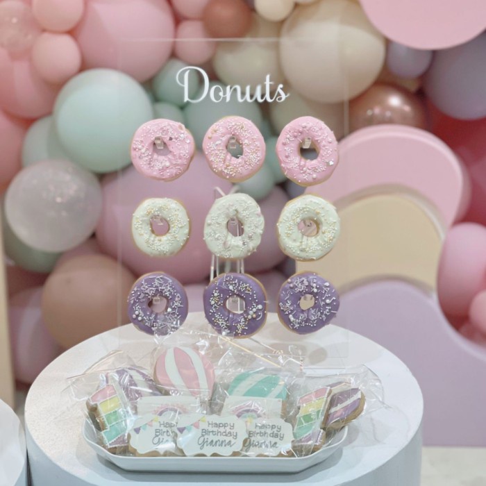 Otello-Rak Display Donat Akrilik Stand Holder Doughnut Acrylic Dekorasi Pesta