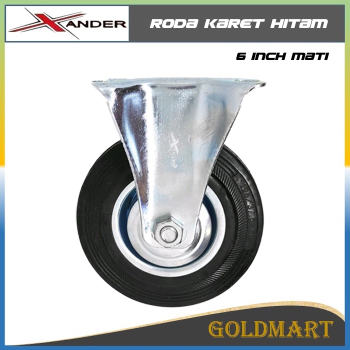 Roda Trolley 6 inch / Xander Roda Troli / Gerobak / Etalase / Roda Karet Hitam