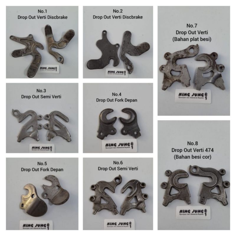 DO Verti Drop Out semi Verti DO Anting custom dudukan cakram discbrake DO Fork single eyelet sepeda 