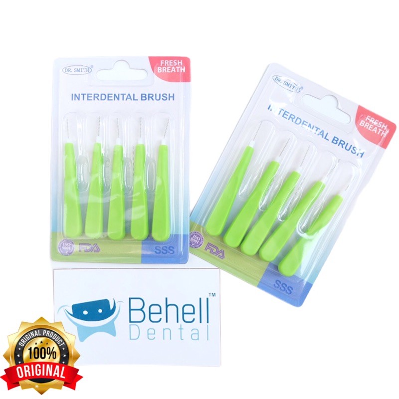 ORI SIKAT SELA GIGI DR SMITH BIRU 1PACK ISI 5 DENGAN TUTUP| INTERDENTAL BRUSH ORTHO BULU LEMBUT U/ BER BEHEL /TIDAK| BEHELLDENTAL