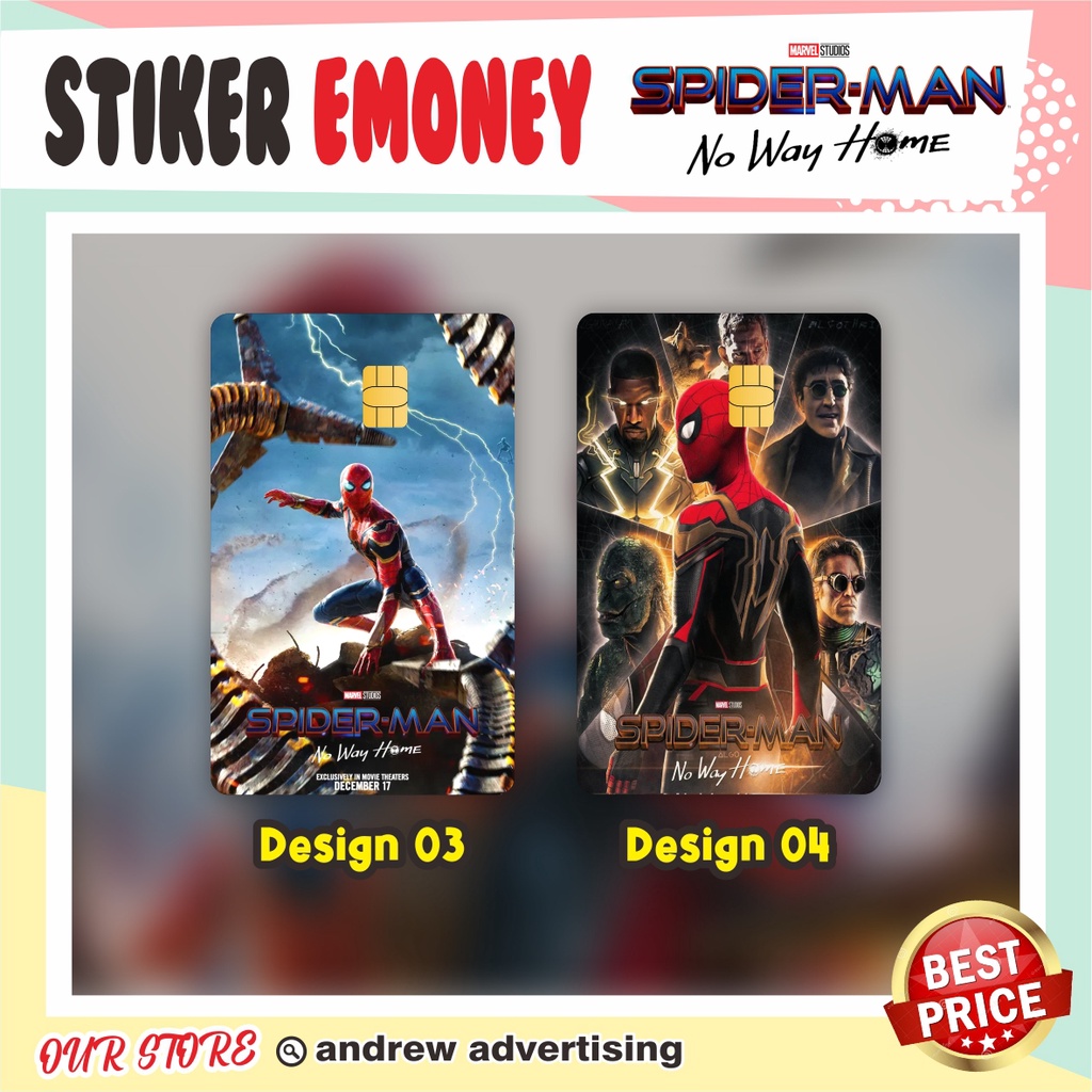 Spiderman No Way Home Stiker Emoney / ATM / Flazz / Garskin