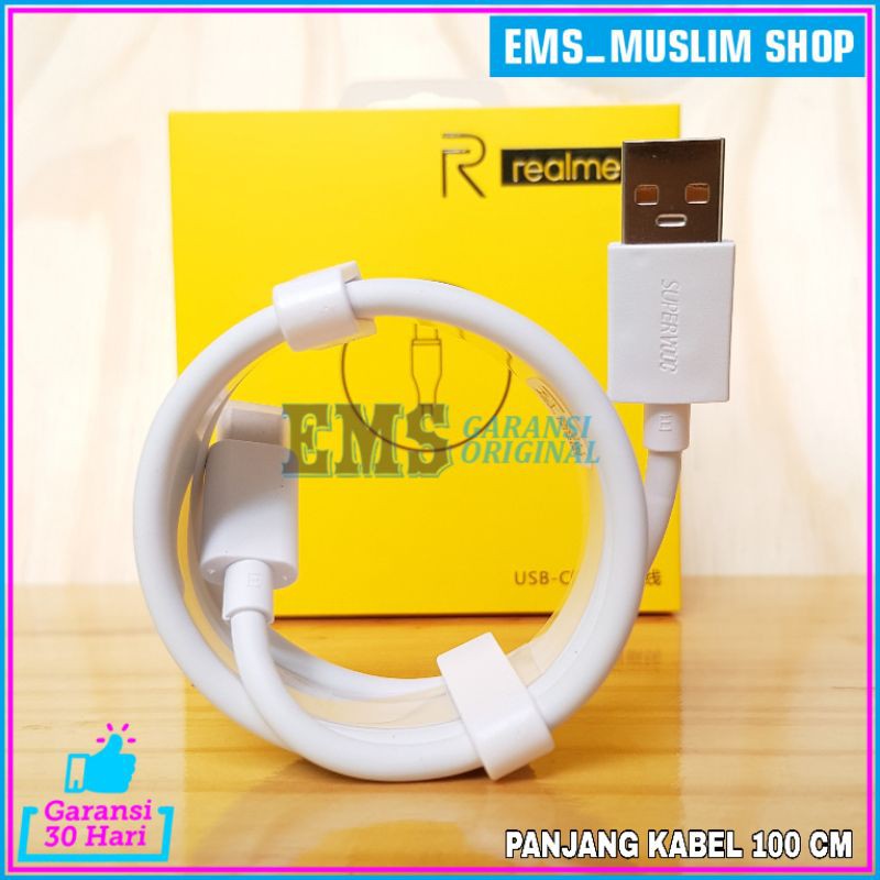 Kabel Data Fast Charging Realme Super Vooc Realme C17 Realme 7 Realme 7i ORIGINAL 100% USB Type C