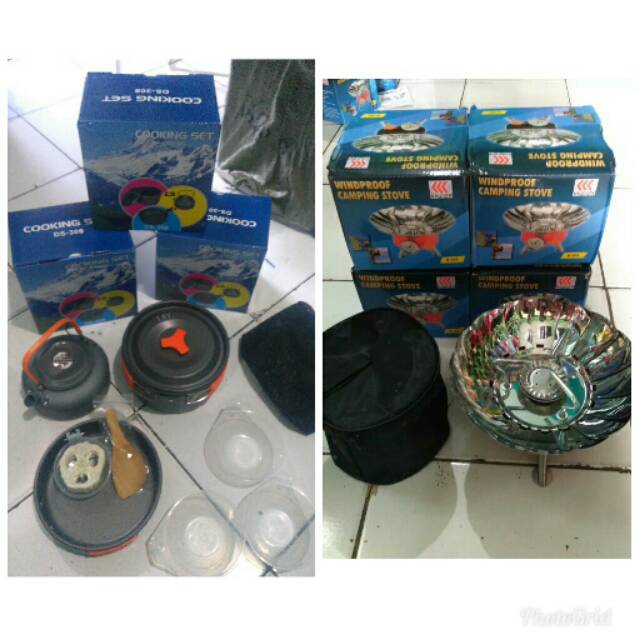 paket cooking set ds 308 dan kompor windproof